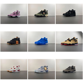 Jordan 4 anti-slip wear-resistant mid-top retro basketball shoes-4241