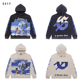 Godspeed Tech Human Earth Print Terry Casual Hooded Sweatshirt-4571